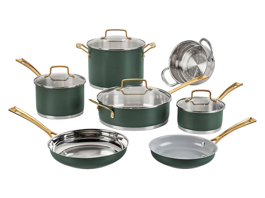 Layered clad stainless steel cookware construction and finished cookware