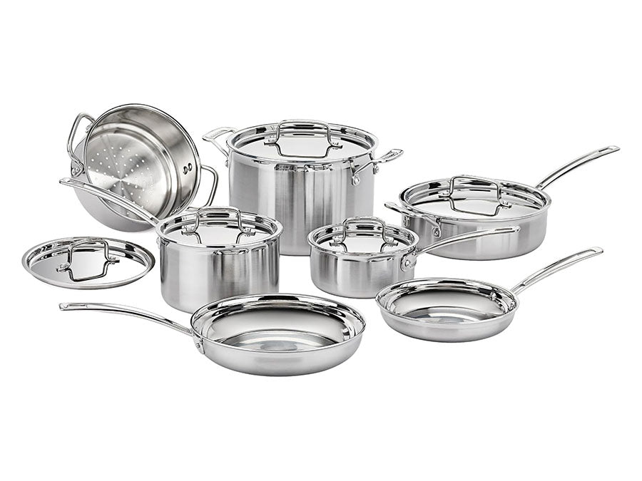 Stainless steel cookware bodies and polished cookware surfaces